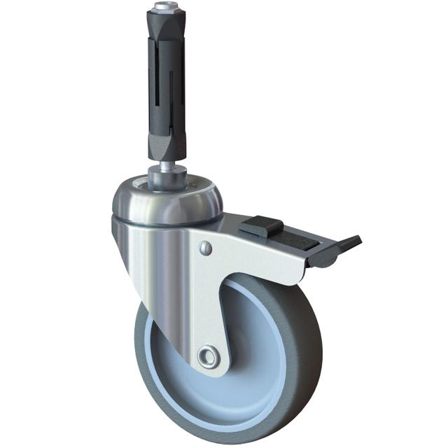 Ruota 100 completa c/freno per carrello Smart