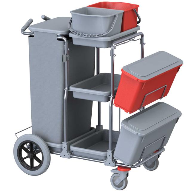 Carrello Smart 5 Top Big-Foot inox grigio/rosso