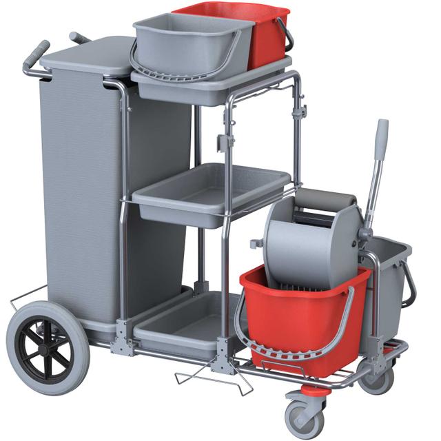 Carrello Smart 6 Top Big Foot Monoroll grigio rosso