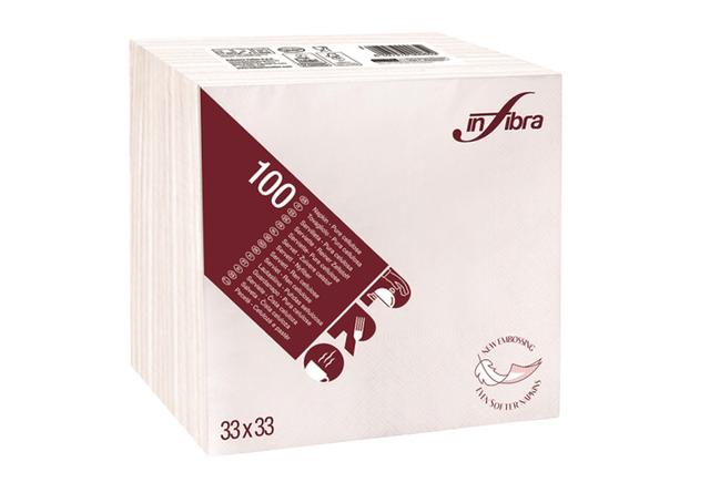 Tovagliolo pura cell. 33x33 bianco 2 v 100 pz x cf - 18 cf x ct