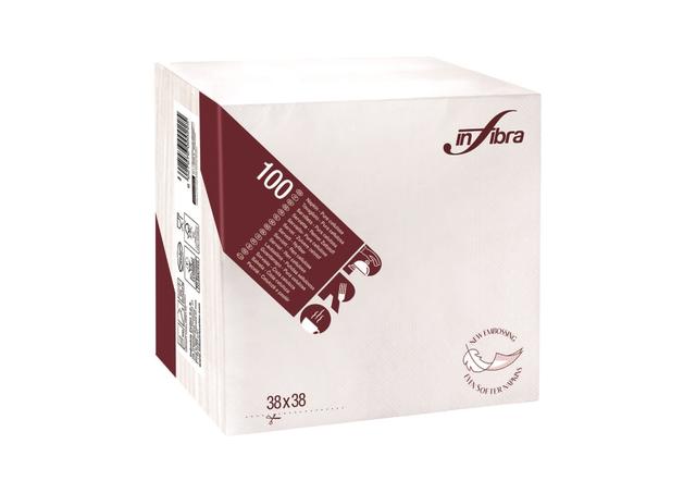 Tovagliolo pura cell. 38x38 bianco 2 v 100 pz x cf - 18 cf x ct