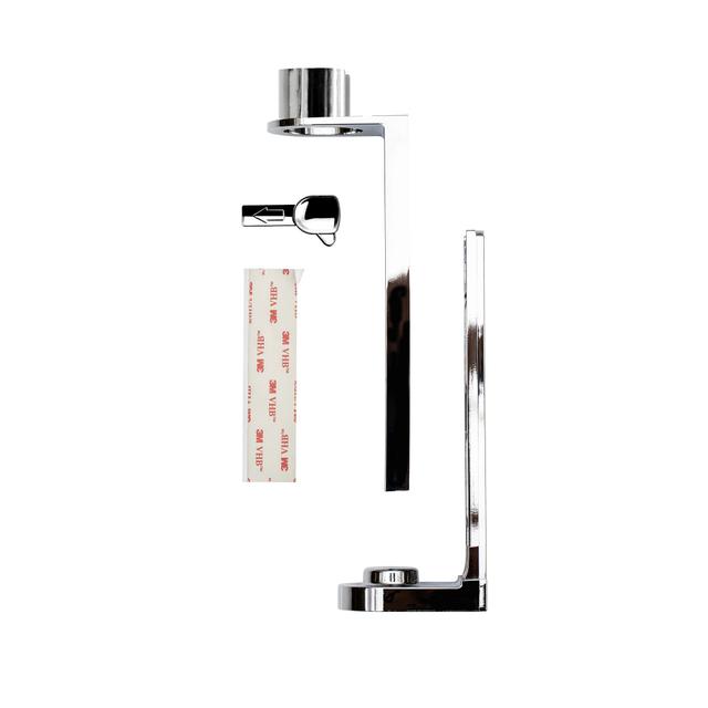 Staffa supporto pump dispenser abs cromato biadesivo antief.