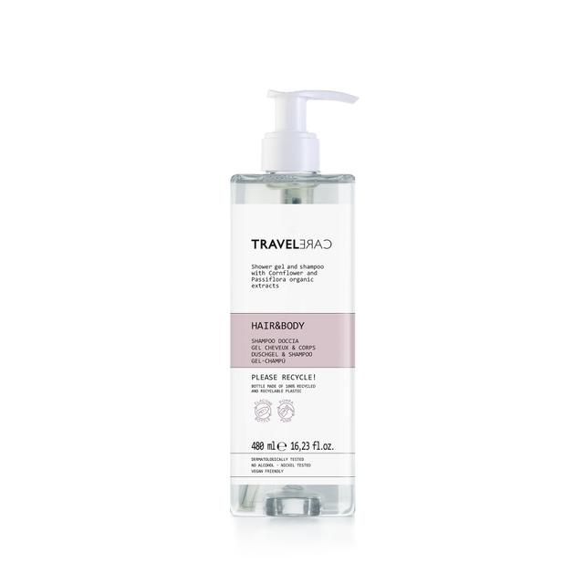 Shampooo doccia 480 ml pompa svitabile Travel Care 18 pz