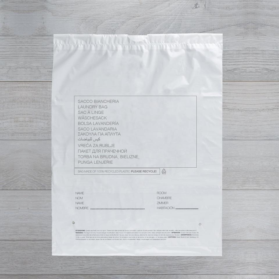 Sacchetto biancheria PE 53x40 cm No Logo con laccio 500 pz