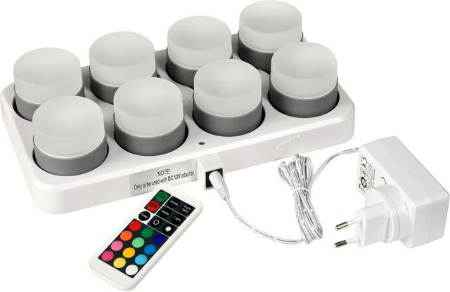 Set 8 lampade LED Mini ricaricabili 48 mm d.50 13 ore bianco