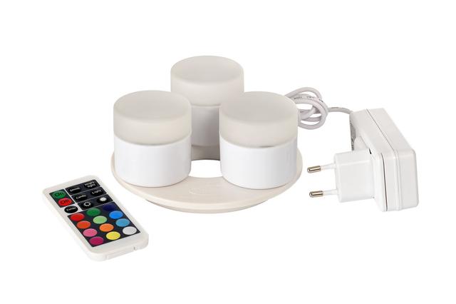 Set 3 lampade LED Mini ricaricabili 48 mm d.50 13 ore bianco