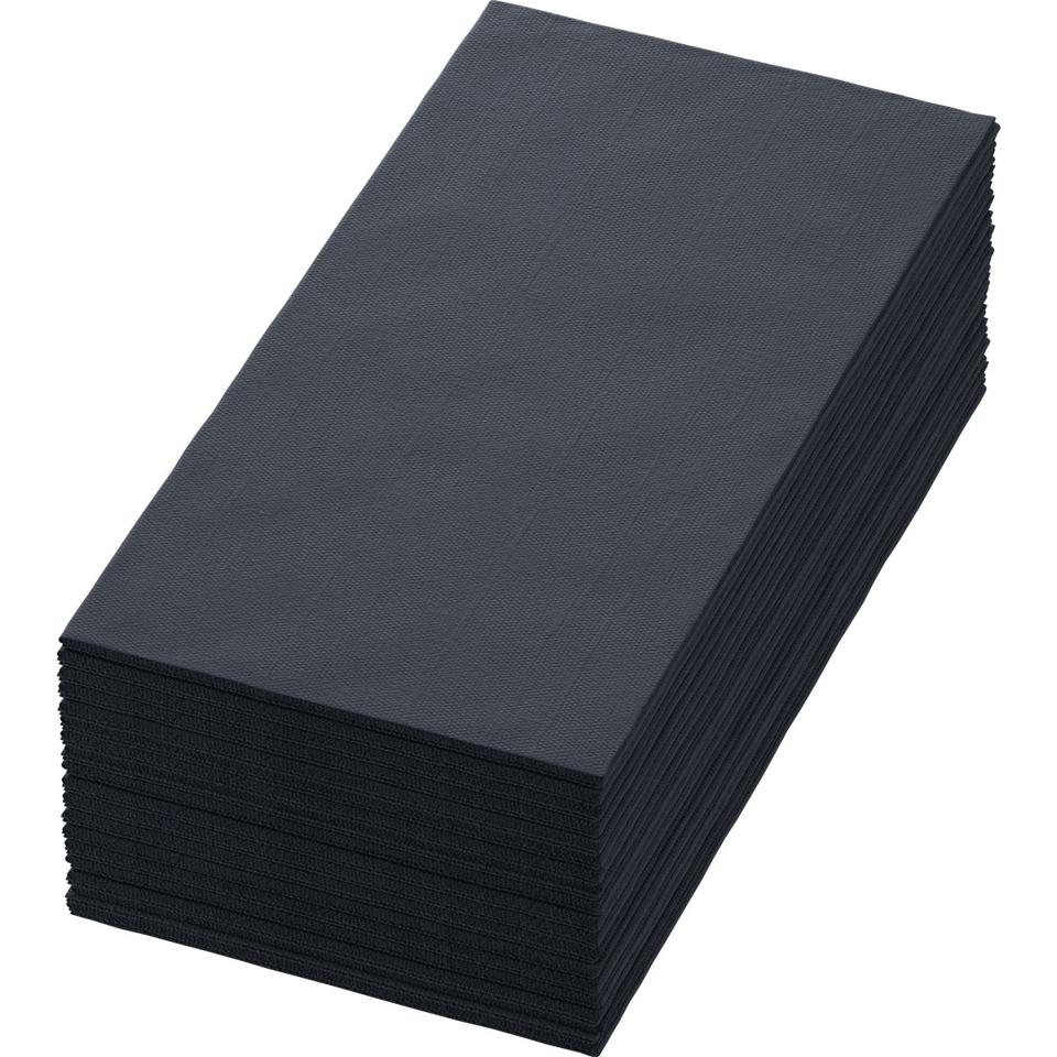 Tovagliolo cellulosa 40x40 cm nero 3v piega 1/8 - 250 pz x cf - 5 cf x ct