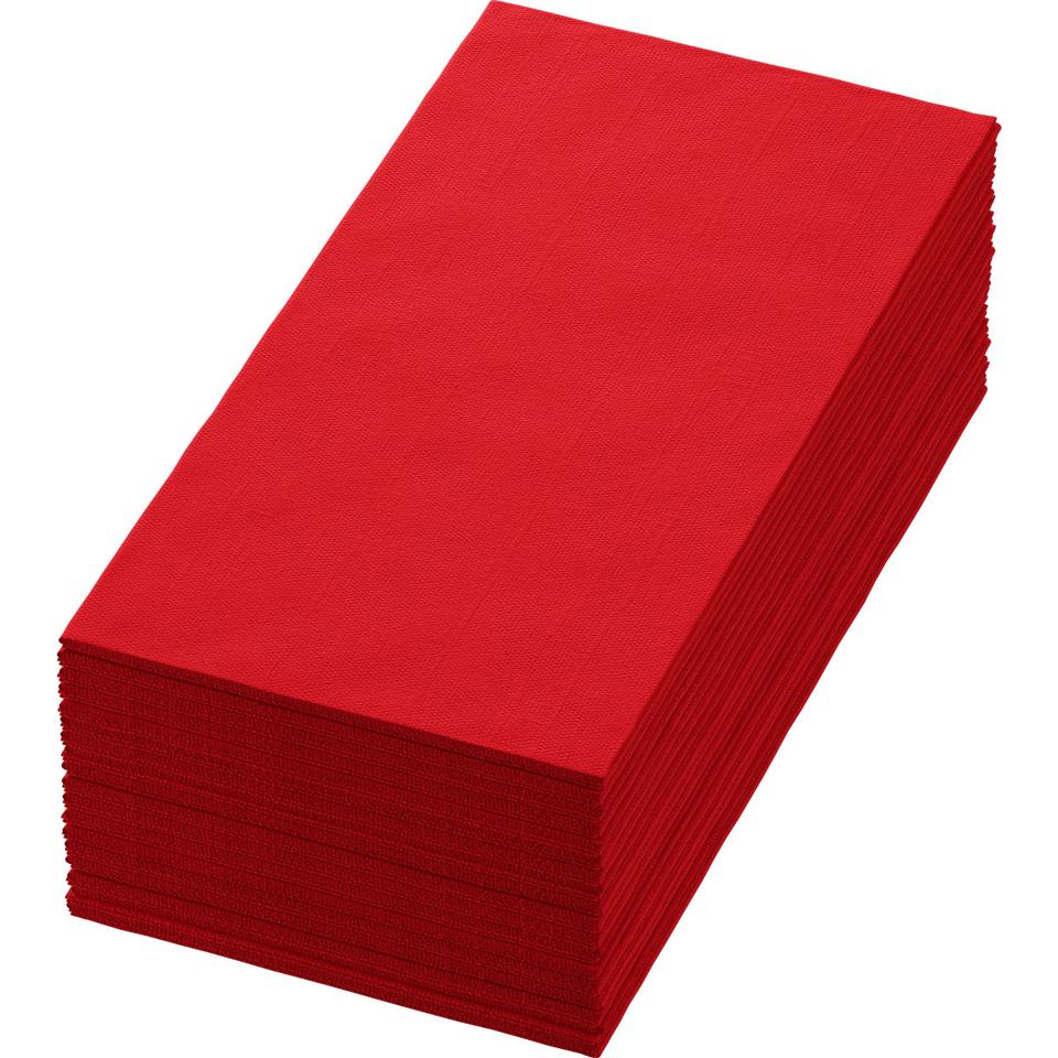 Tovagliolo BIO Dunisoft 40x40 cm rosso piega 1/8 - 60 pz x cf - 6 cf x ct