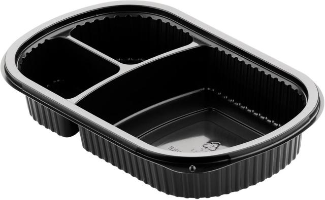 Scatola Lunch 3 scomparti 500/2 110 ml 240x150x40mm nero 250 pz ES