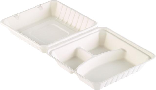 Scatola Meal Bagassa bianca 3 scomp. 350/120/120 ml 100 pz ES