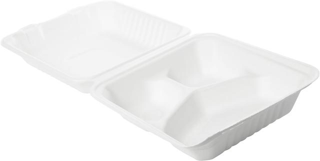 Scatola Meal Bagassa bianca 3 scomp. 475 ml 225x201x85 - 50 pz x cf - 4 cf x ct ES