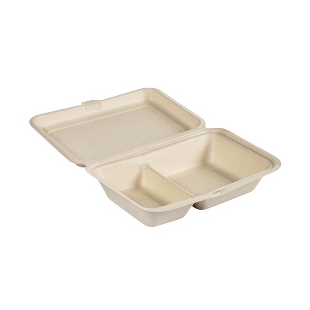 Scatola meal Bagassa marrone 2 scomparti - 50 pz x cf - 5 cf x ct