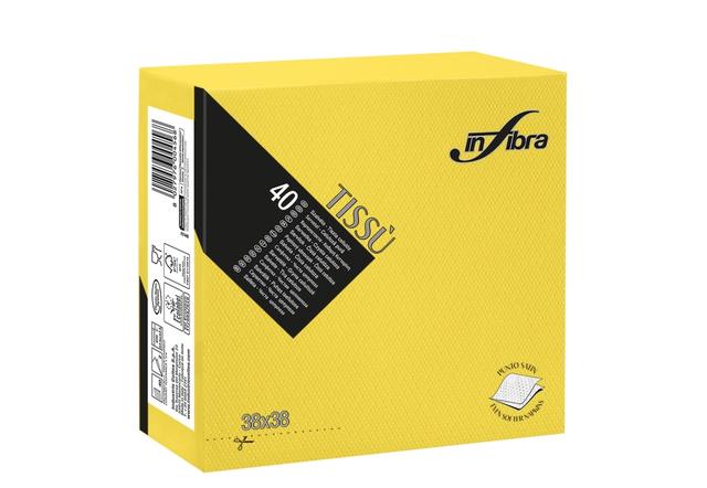 Tovagliolo pura cell. 38x38 Tissue Limone - 2 v 40 pz x cf - 36 cf x ct