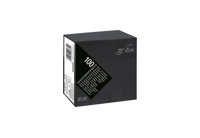 Tovagliolo pura cell. 25x25 Tissue Nero - 2 v 100 pz x cf - 30 cf x ct