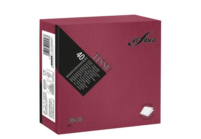 Tovagliolo pura cell. 38x38 Tissue Bordeaux - 2 v 40 pz x cf - 36 cf x ct