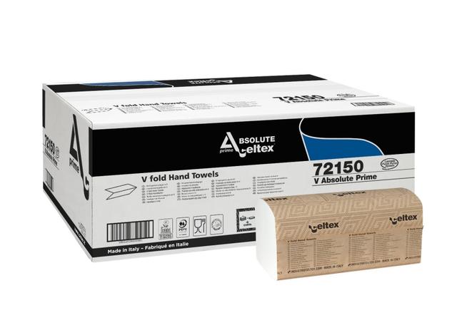 Asciugamani piegati V Absolute Prime pura cell 21,5x21 - 2v 250 fogli x cf - 20 cf x ct