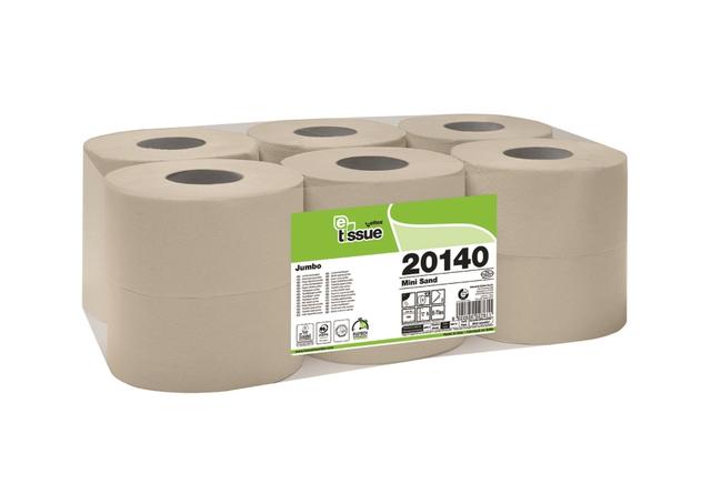 Carta igienica E-TISSUE MINI SAND JUMBO - 2 v 140 M 930 str - 12 pz x ct