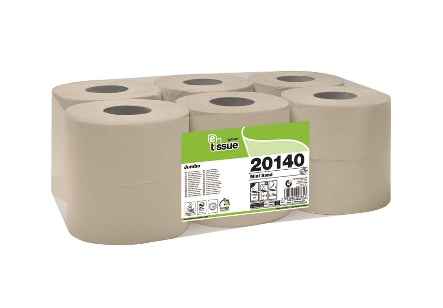 Carta igienica E-TISSUE MINI SAND JUMBO - 2 v 140 M 930 str - 12 pz x ct