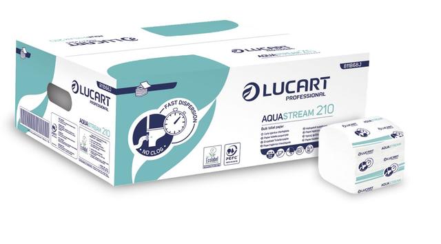 Carta igienica intercalata Lucart Aquastream 2 v 210 fogli 40 pz x ct