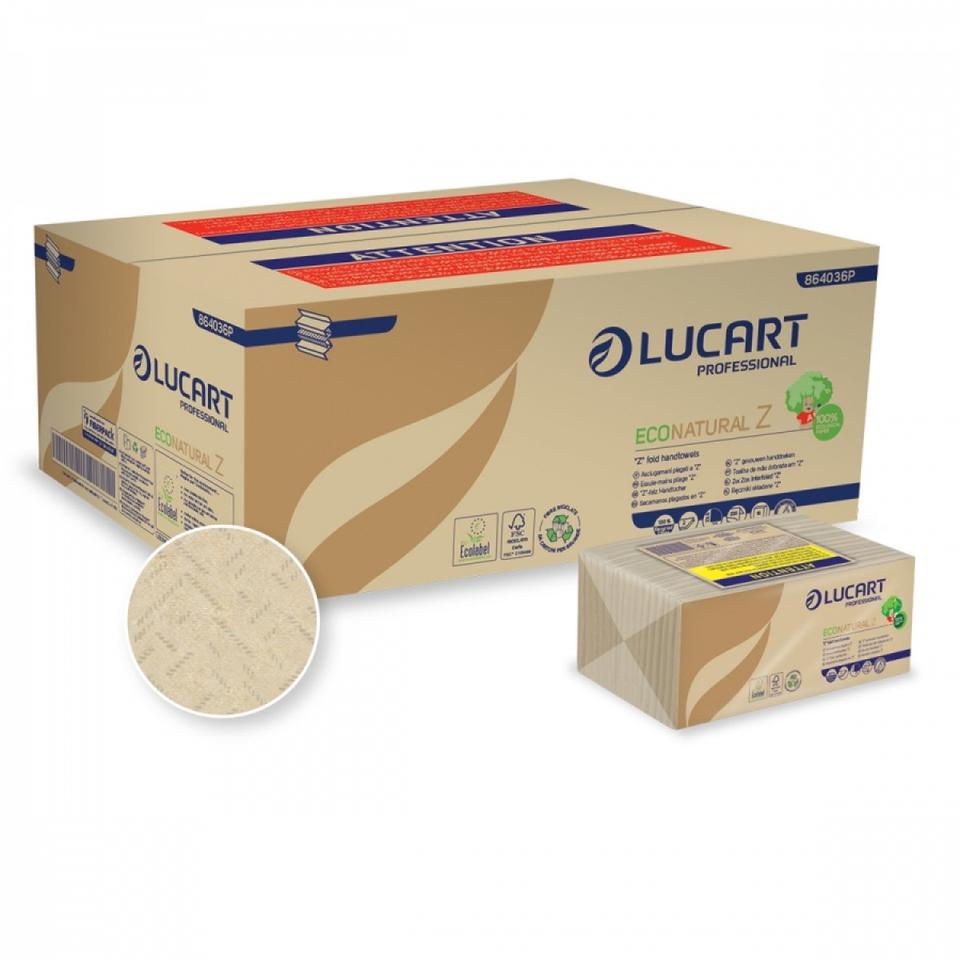 Asciugamani piegati a Z Lucart Econatural 2 v 220 fogli 18 pz x ct