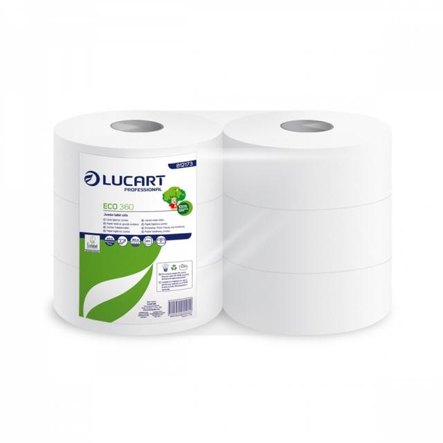 Carta igienica maxi jumbo Lucart Eco 2 v 360 M 973 str 6 pz x ct