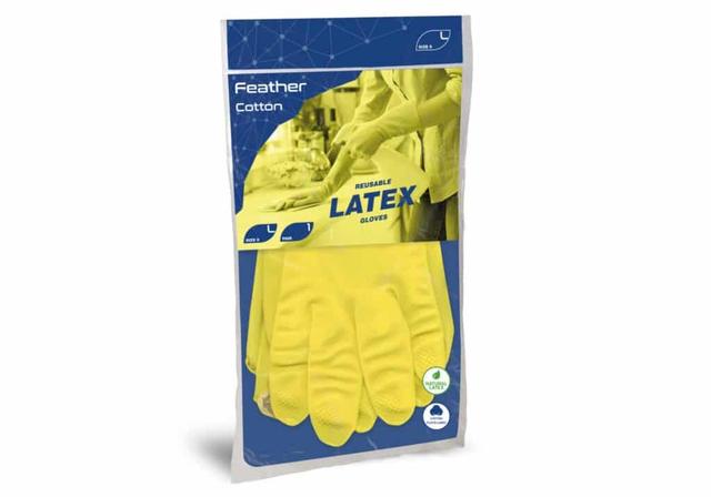 Guanto riutilizzabile lattice felpato 40 gr. mis. M