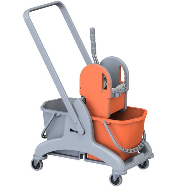 Carrello mop 2x15 Viky con pressa grigio arancio