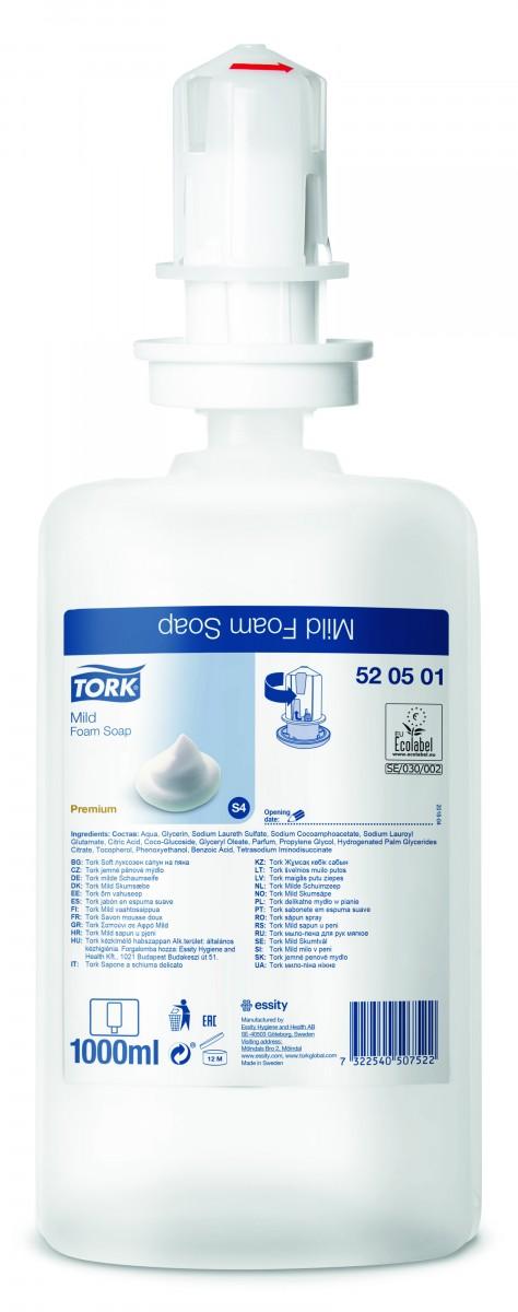 Sapone schiuma Tork delicato Premium Ecolabel 1 lt S4 ct 6 pz