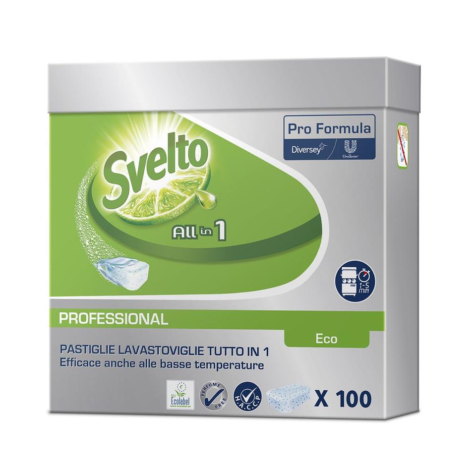 Svelto Tablets Tutto in 1 Eco lavastoviglie pastiglie 20 gr. 100 tabs x cf - 5 cf x ct