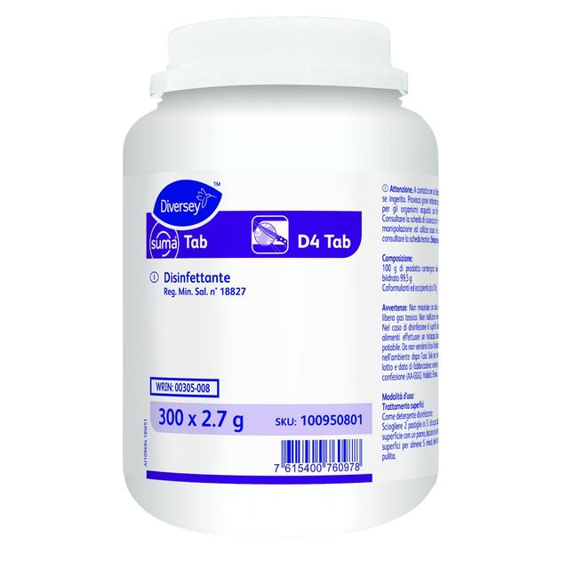 Suma Tab D4 disinfettante cloro PMC pastiglie 2,7 gr. 300 tabs x cf - 4 cf x ct