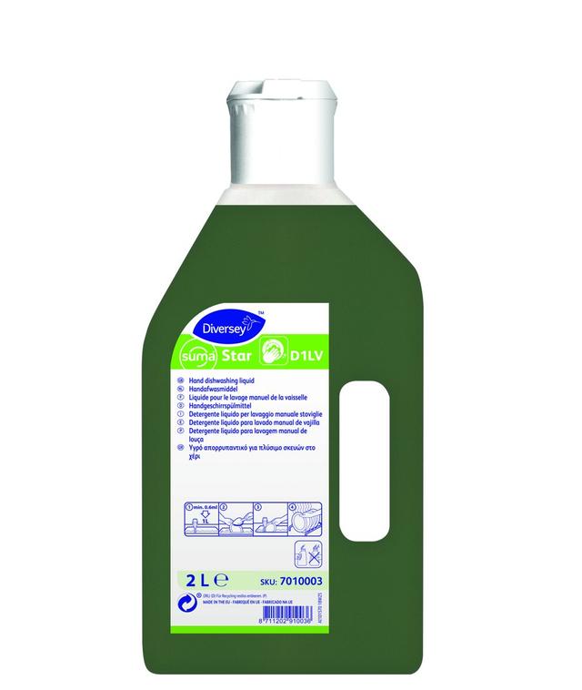 Suma Star D1 detergente piatti concentrato 2 lt+1 tappo dos. - 6 pz x ct