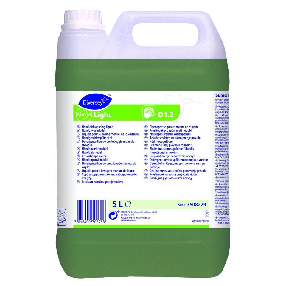 Suma Light D1.2 detergente lavaggio manuale stoviglie 5 lt - 2 ta x ct