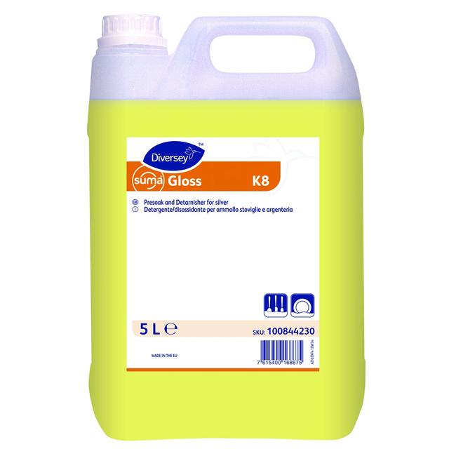 Suma Gloss K8 disossidante ammollo stoviglie argento acciaio 5 lt - 2 ta x ct