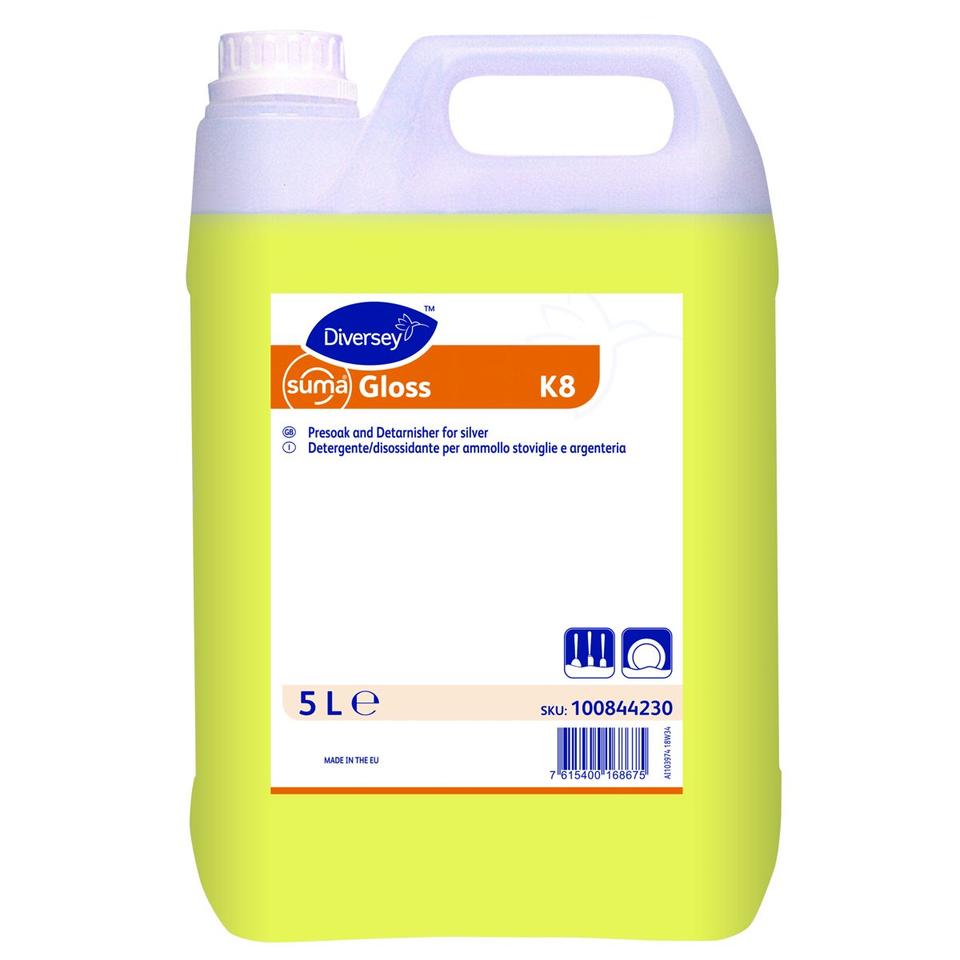 Suma Gloss K8 disossidante ammollo stoviglie argento acciaio 5 lt - 2 ta x ct