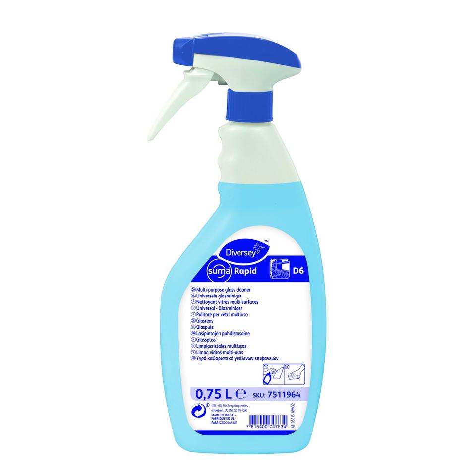 Suma Rapid D6 detergente alcolico vetri e superfici 750 ml- 6 pz x ct