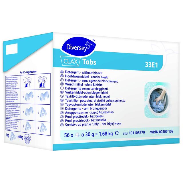 Clax Tabs detegente pastiglie tessuti senza candeggina - 56 pz x ct