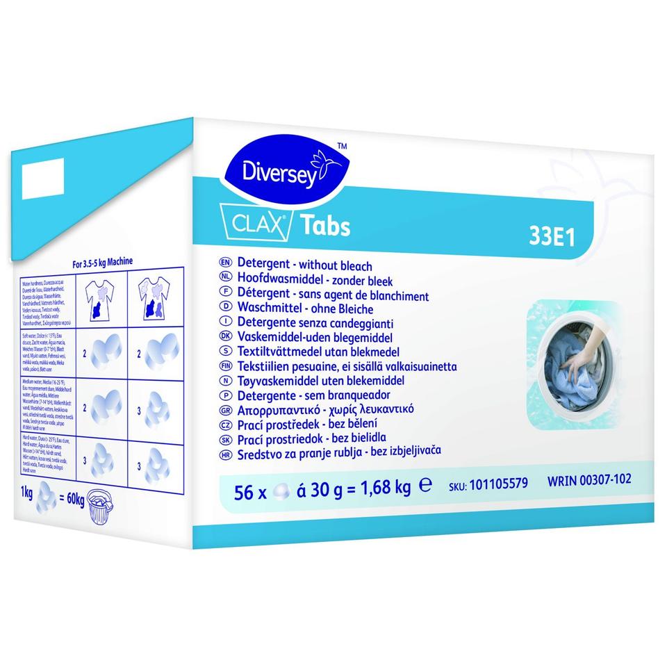 Clax Tabs detegente pastiglie tessuti senza candeggina - 56 pz x ct