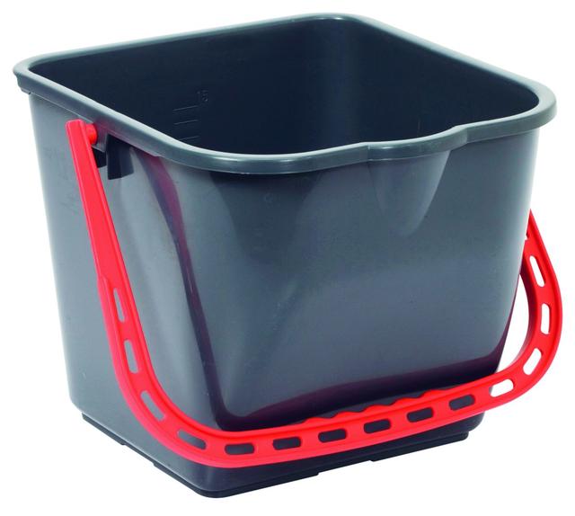Secchio mop Taski 15 lt grigio manico rosso