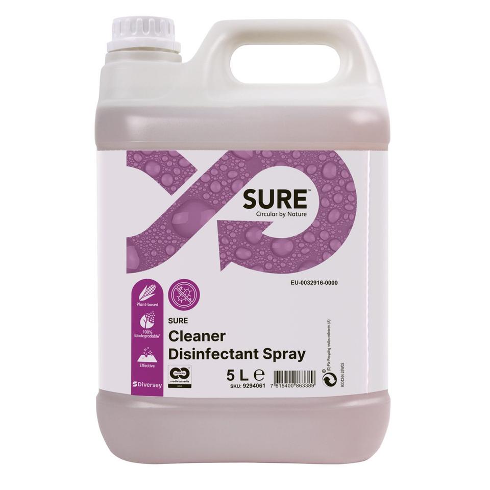 SURE Cleaner Disinfectant Spray det. disinfettante 5 lt - 2 ta x ct