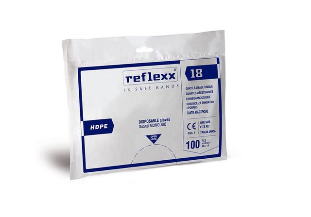 Guanto monouso R18 polietilene HD taglia unica - cf 100 pz ES