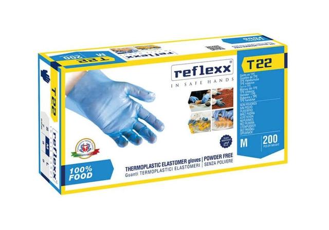 Guanto monouso T22 TPE blu 2 gr. zigrinato tg.M - 200 pz.