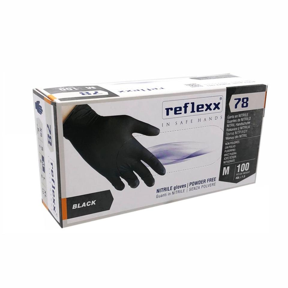 Guanto monouso R78 nitrile nero 4 gr. sp dpi III dm mis. S
